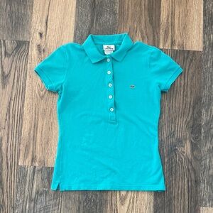 Lacoste Women's Turquoise Short Sleeve Polo